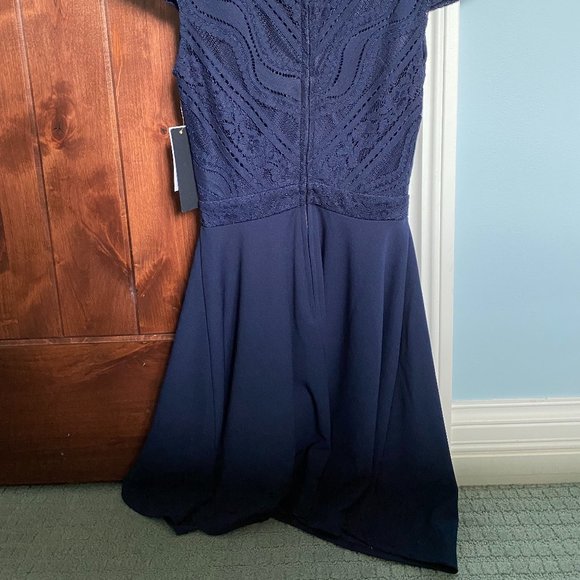 City Studio blue fit and flare dress size 0 junior - Picture 3 of 11